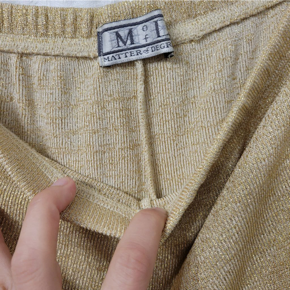 Women's Matter of Degree Gold Lurex Leggings Size M - Picture 1 of 6